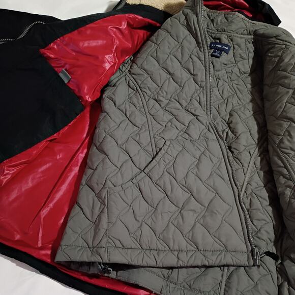 Lands' End 3-in-1 Women's s (6/8) Winter Jacket (Squall?) Hidden Hood Black - Picture 5 of 16